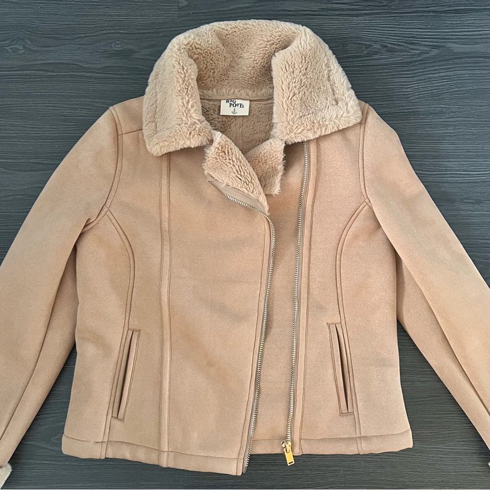Rag Poets Suede & Shearling Coat - Picture 5 of 10
